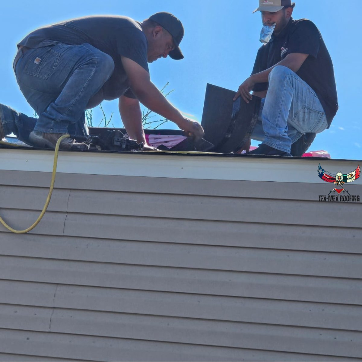 Tex-Mex Roofing crew on a residential project