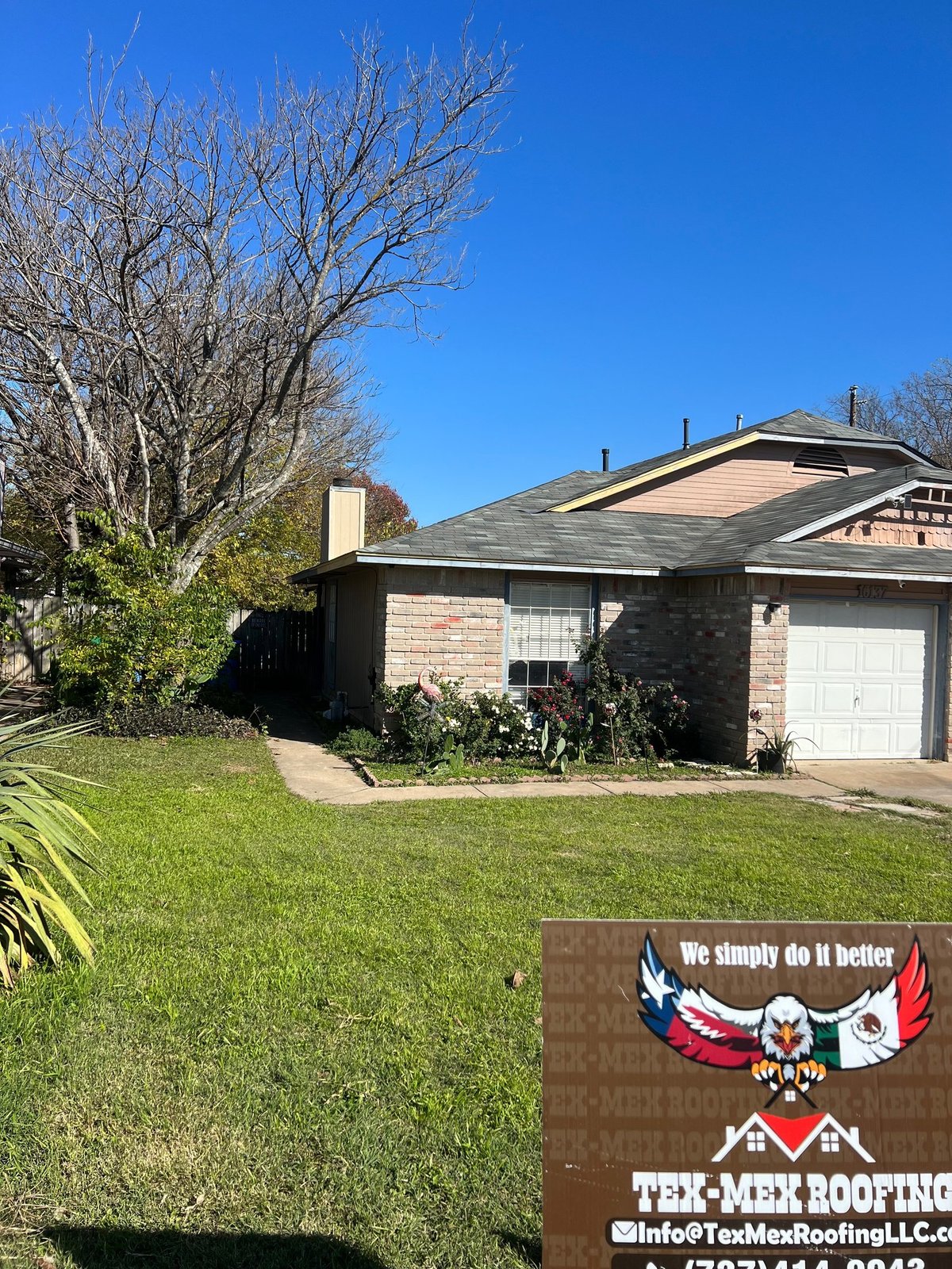 Pflugerville TX completed residential roof with fascia and decking repairs