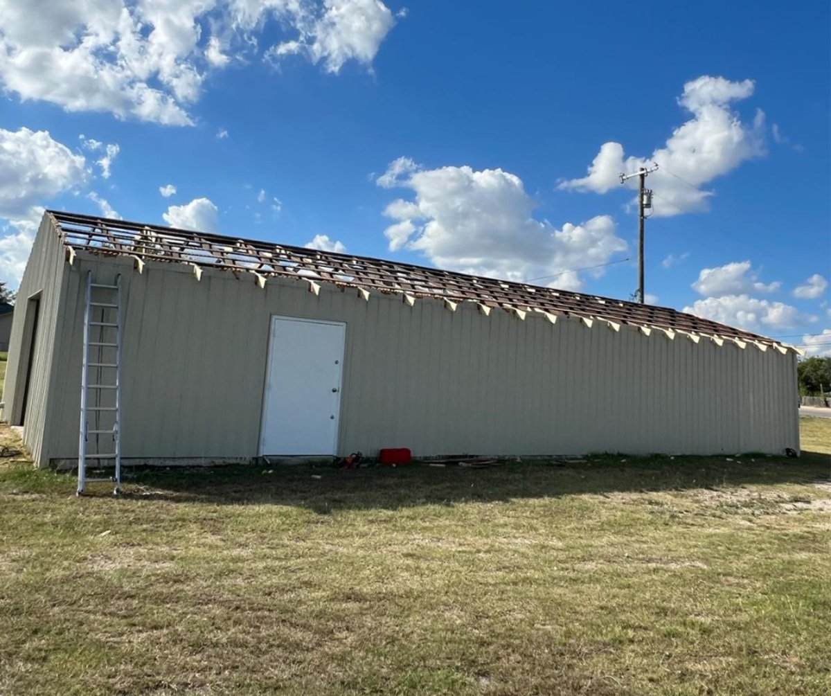 Temple TX residential R-Panel metal roof in Cocoa Brown — wide view